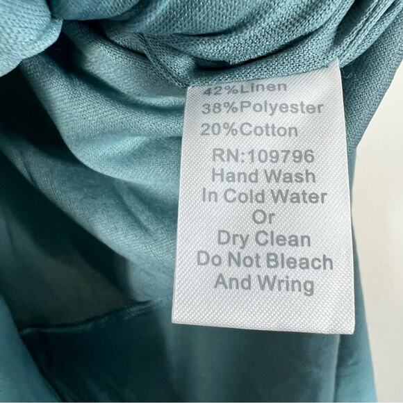 NWT Pretty Angel Mini Dress Womens L Teal Blue Fuzzy Knit Asymmetric Ruffle - Picture 6 of 6